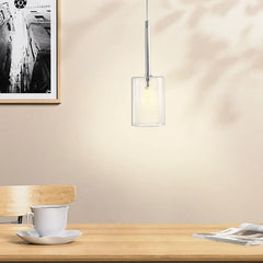 Lampadario a bottiglie in vetro con altezza regolabile da comodino luce calda