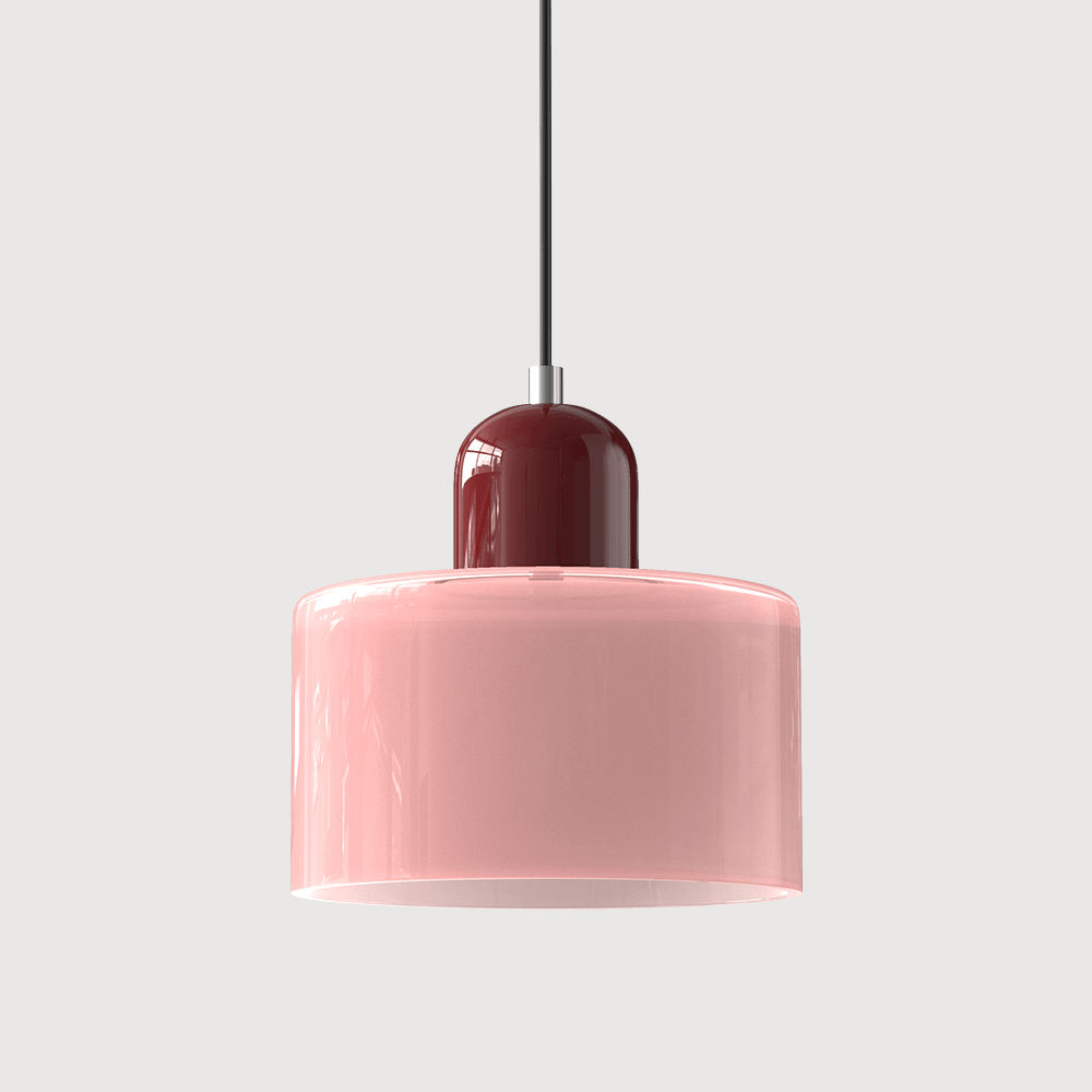 lampada stile Morandi in vetro rosa per camera da letto