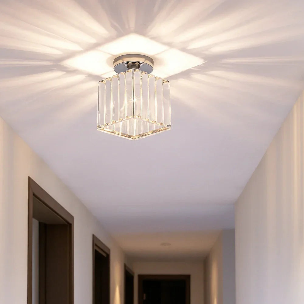 Plafoniera LED per corridoio dal design moderno in cristallo