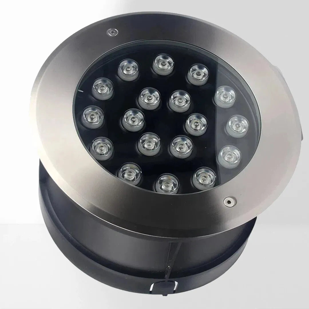 Segnapasso LED esterno calpestabile 24V da incasso rotondo design minimal per terrazzo