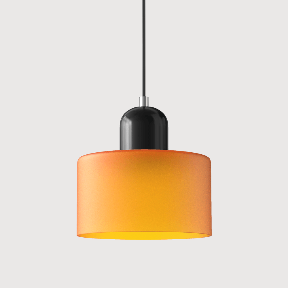 Lampada stile Morandi a sospensione LED in vetro cilindrica per sala da pranzo