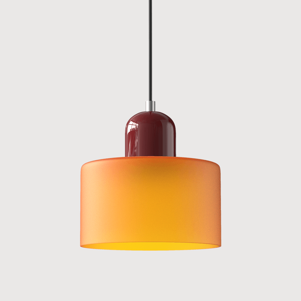 Lampada stile Morandi a sospensione LED in vetro cilindrica per sala da pranzo
