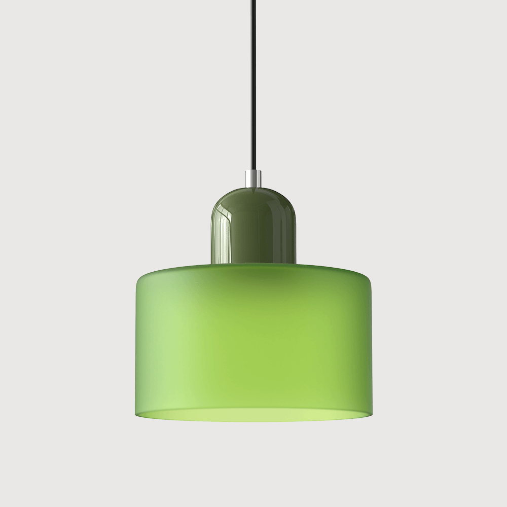 Lampada stile Morandi a sospensione LED in vetro cilindrica per sala da pranzo