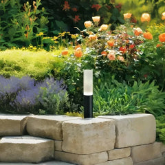 Paletto LED da giardino cilindrico nero con illuminazione diffusa a 360°