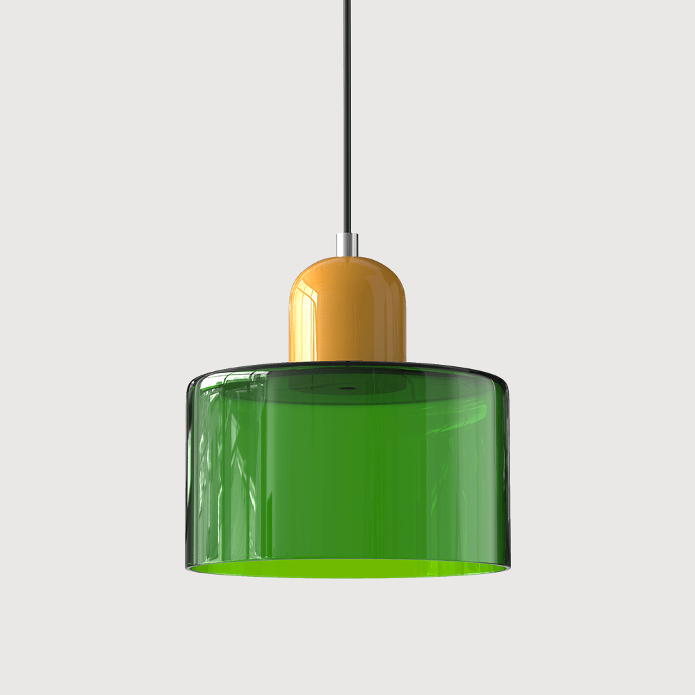 Lampada stile Morandi a sospensione LED in vetro cilindrica per sala da pranzo
