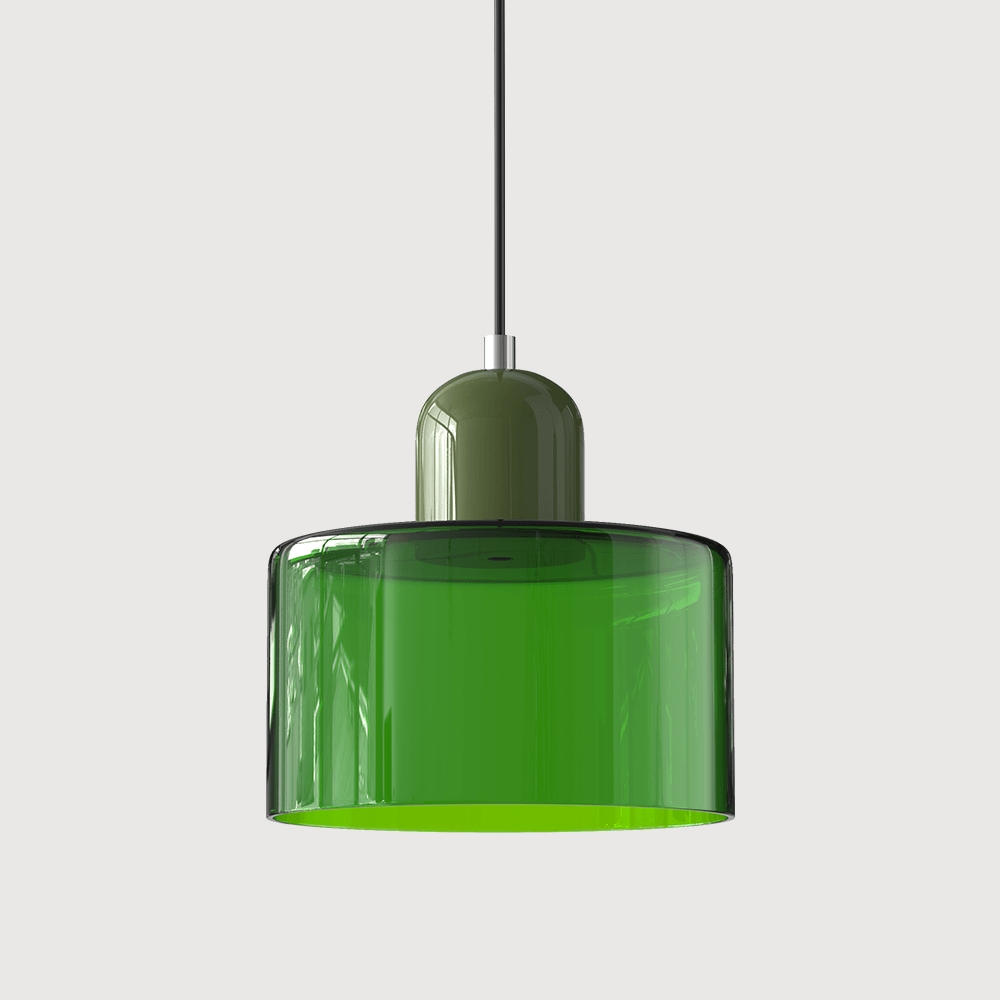 Lampada stile Morandi a sospensione LED in vetro cilindrica per sala da pranzo