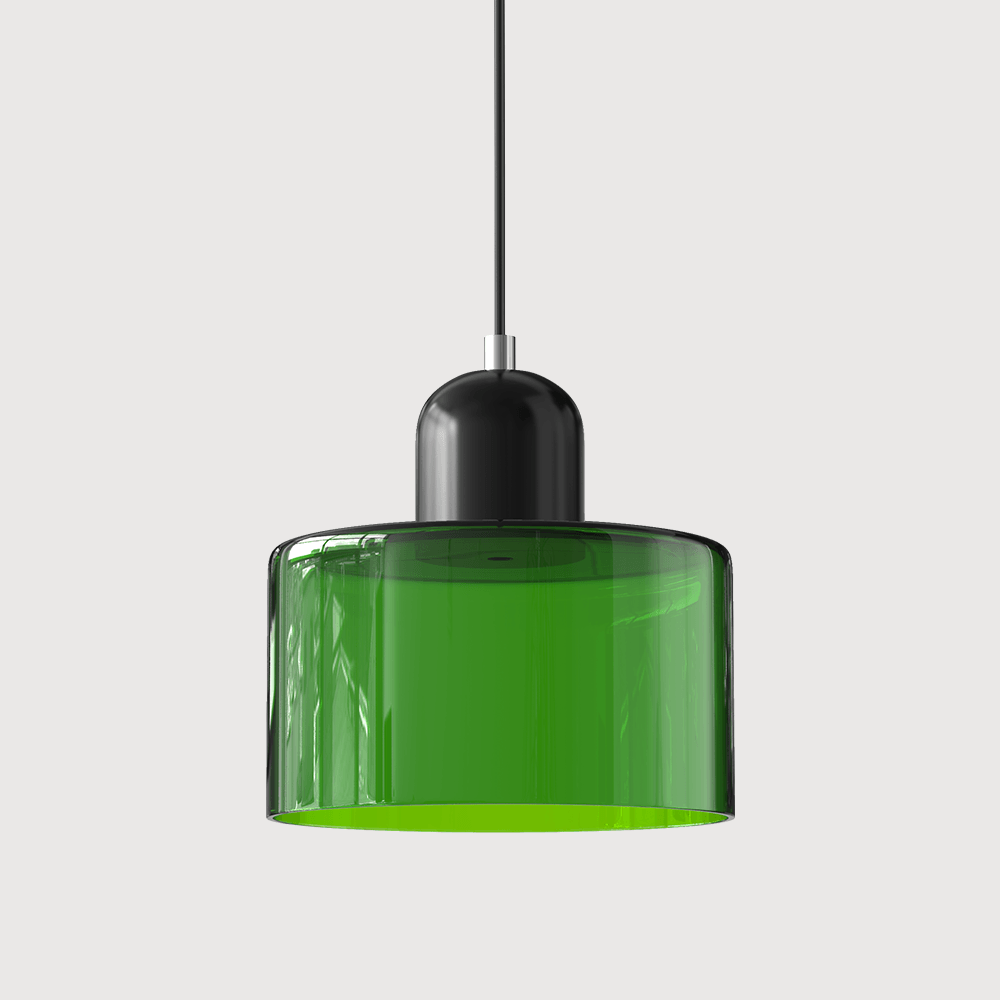 Lampada stile Morandi a sospensione LED in vetro cilindrica per sala da pranzo