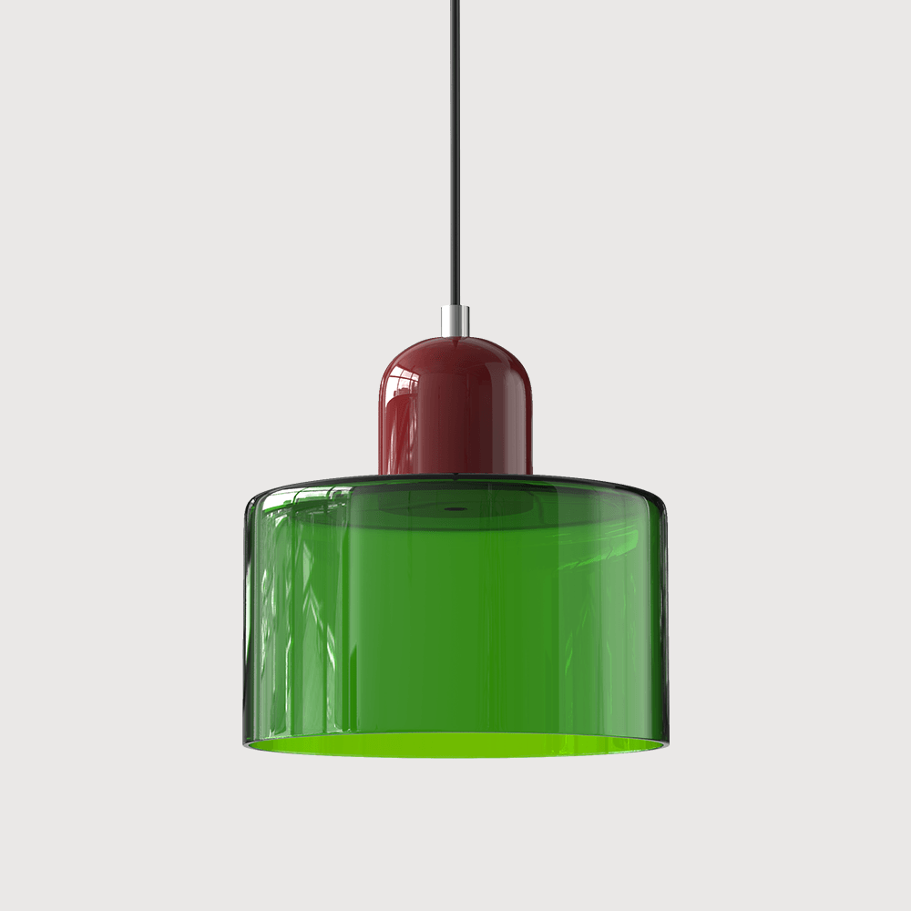 Lampada stile Morandi a sospensione LED in vetro cilindrica per sala da pranzo