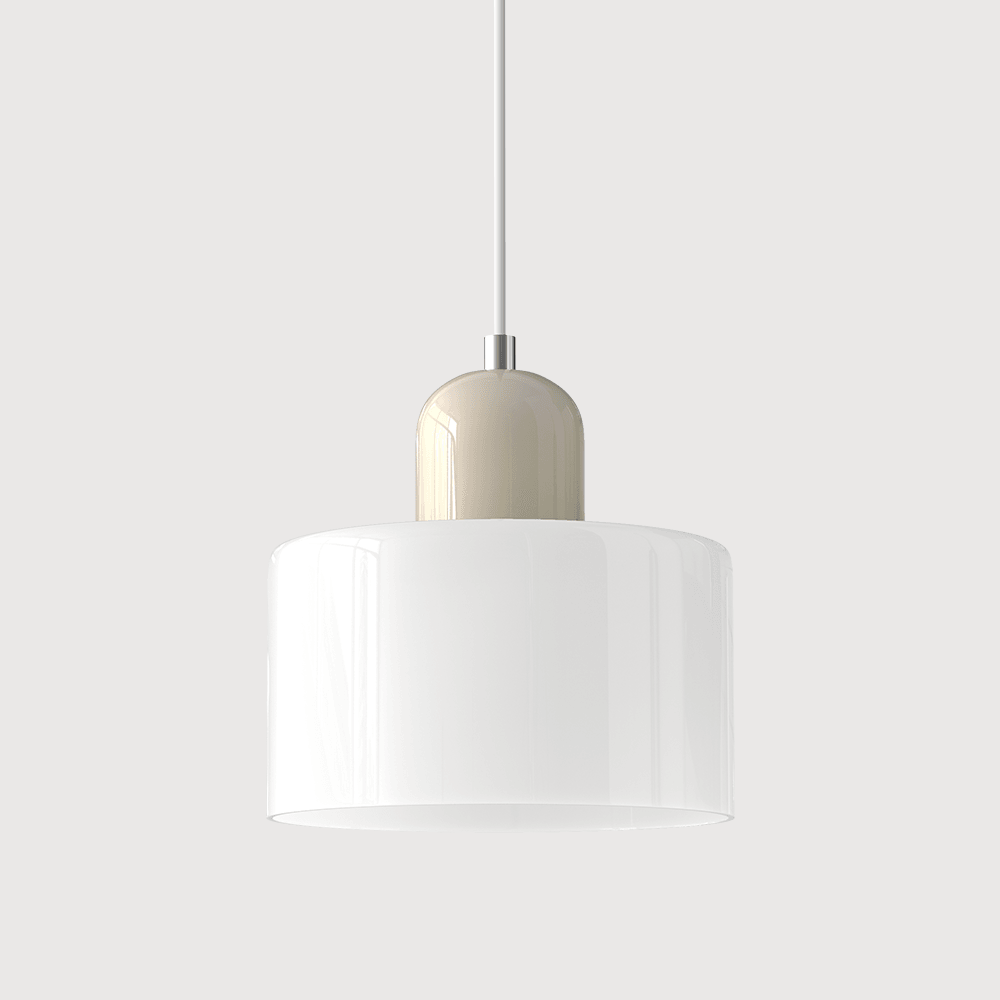 Lampada stile Morandi a sospensione LED in vetro cilindrica per sala da pranzo