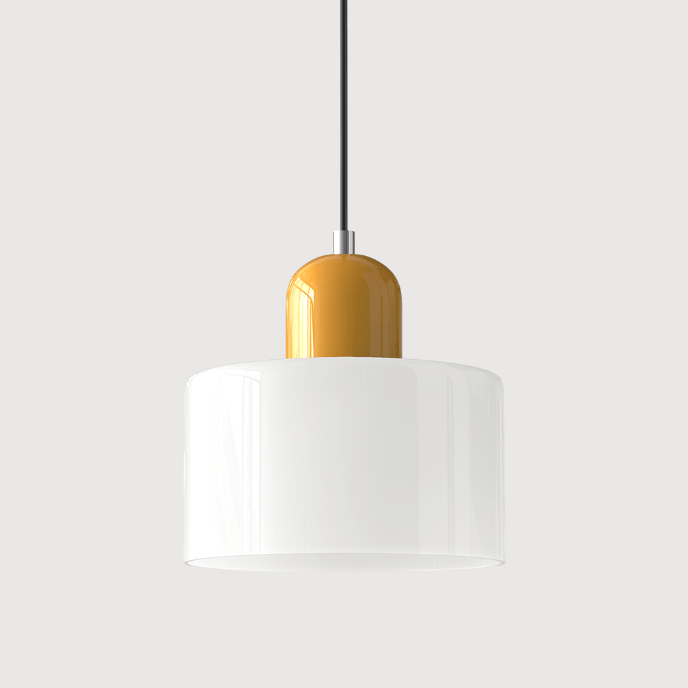 Lampada stile Morandi a sospensione LED in vetro cilindrica per sala da pranzo