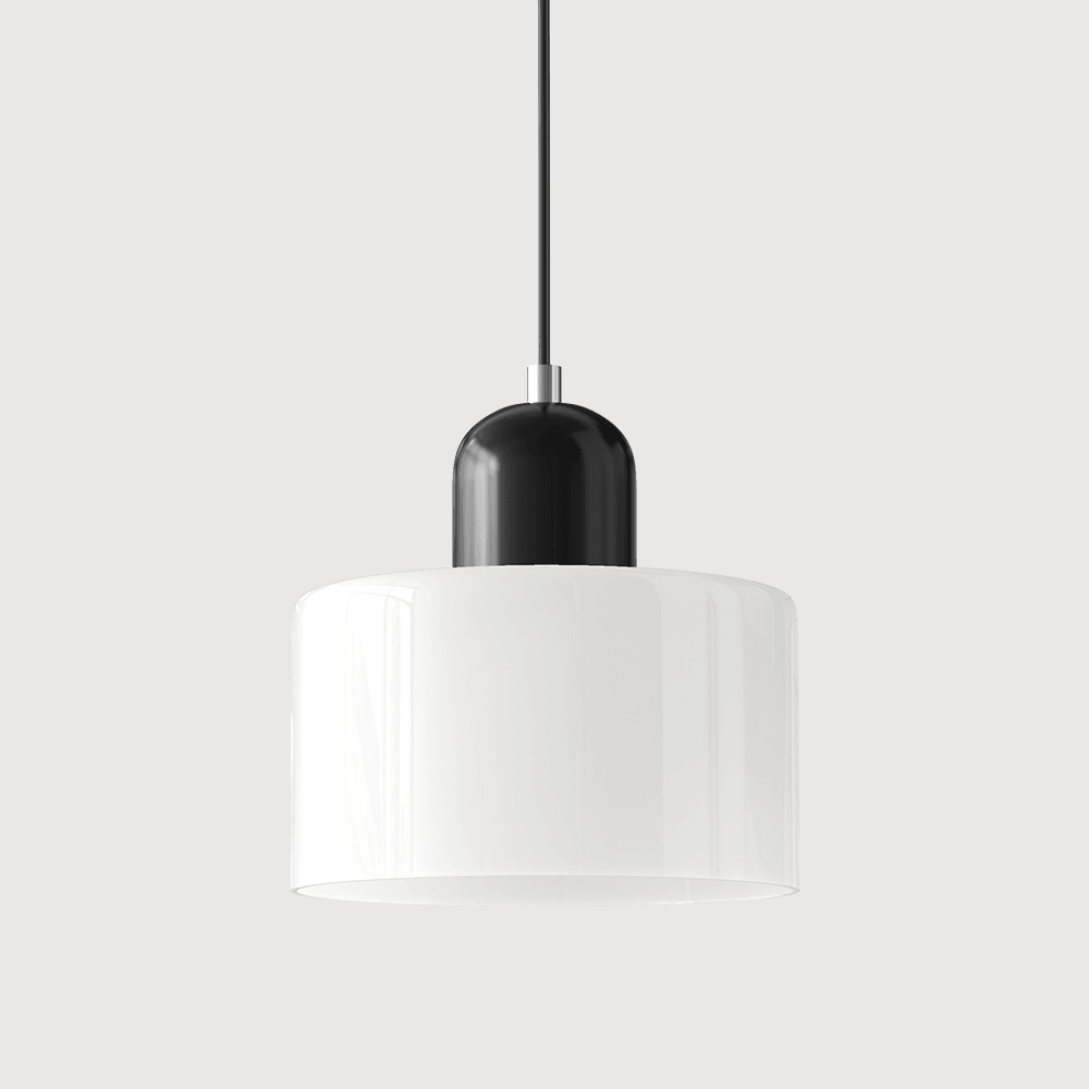Lampada stile Morandi a sospensione LED in vetro cilindrica per sala da pranzo