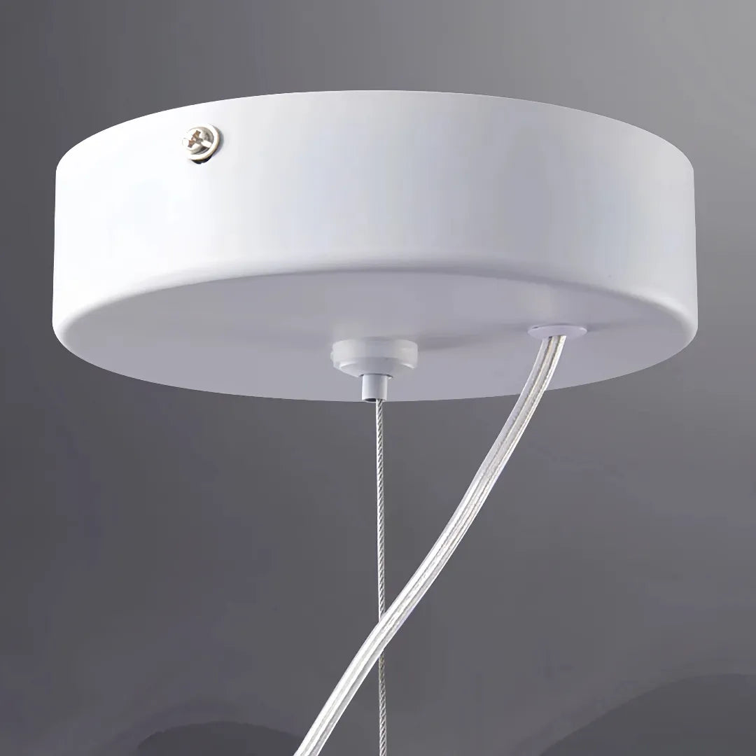 Lampada lineare a sospensione ondulata in vetro LED dimmerabile contemporanea per sala da pranzo