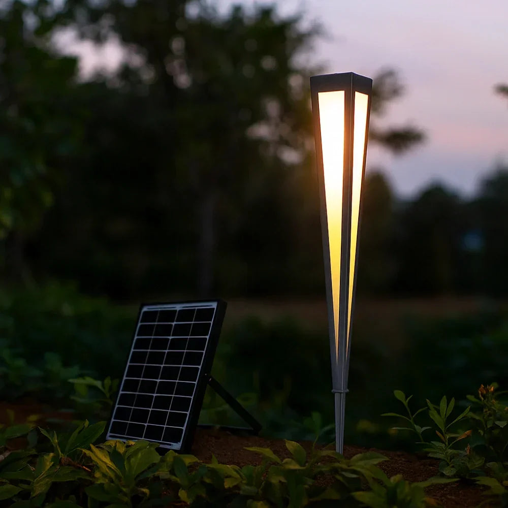 Lampione da esterno giardino moderno LED solare a forma conica
