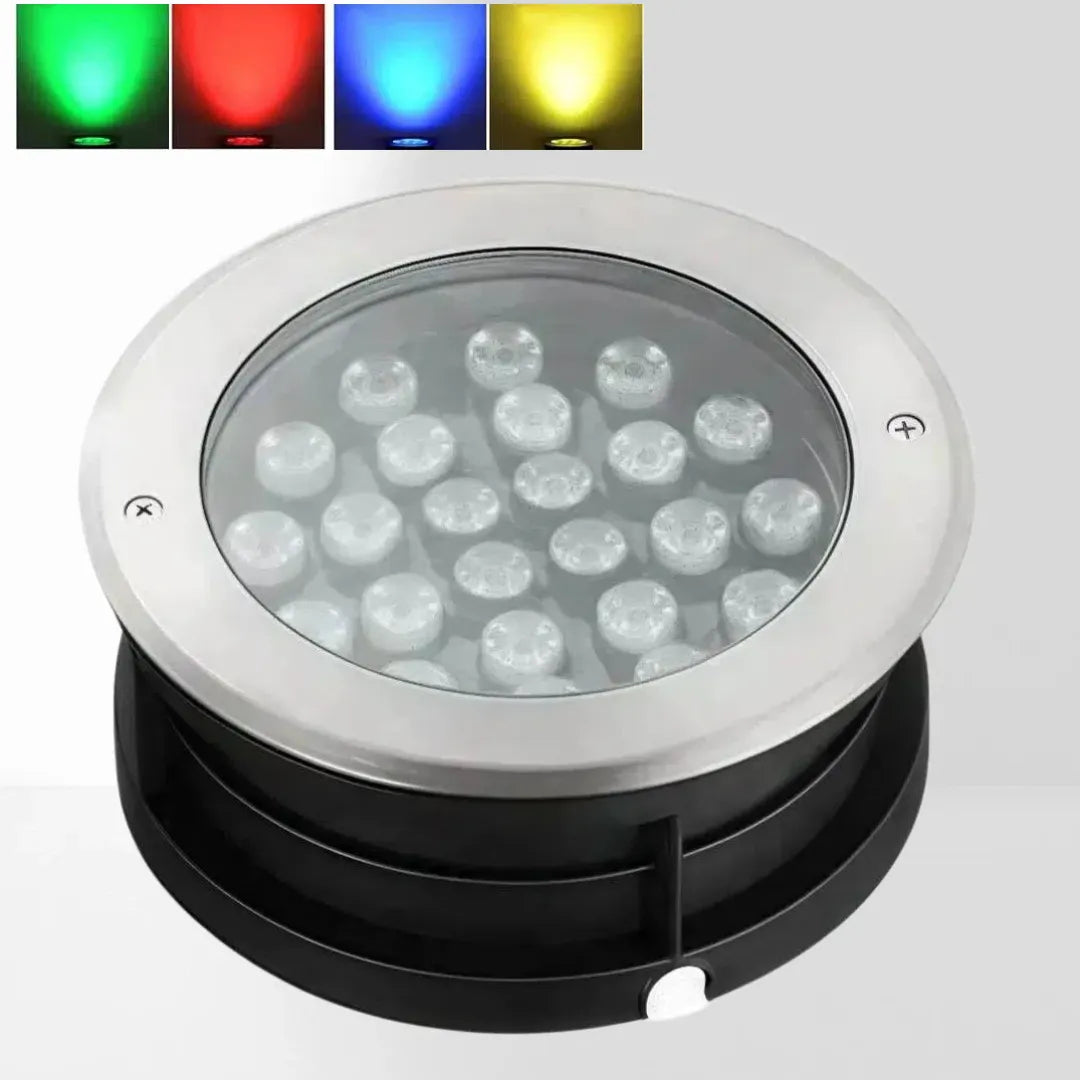 Segnapasso LED esterno calpestabile 24V da incasso rotondo design minimal per terrazzo