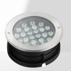 Segnapasso LED esterno calpestabile 24V da incasso rotondo design minimal per terrazzo