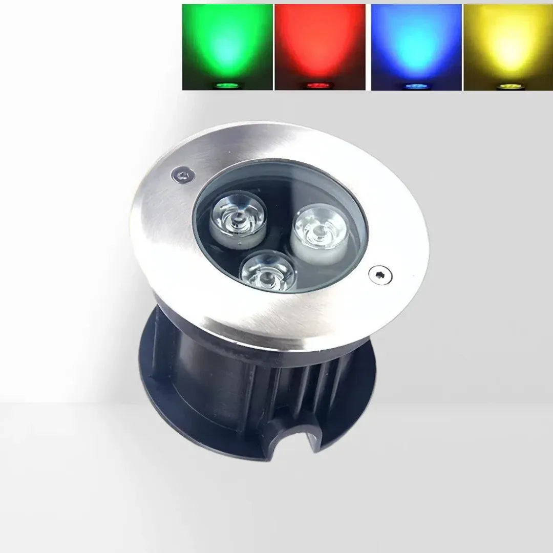 Segnapasso calpestabile esterno LED 12V da incasso rotondo in acciaio inox per giardino
