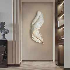 Applique decorativa a piuma dal design moderno con led e presa elettrica