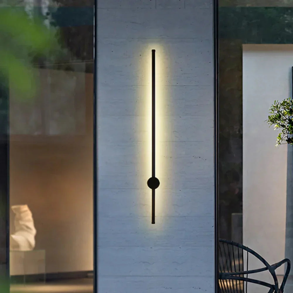 Applique da esterno design minimal lineare orientabile in LED metallo nero