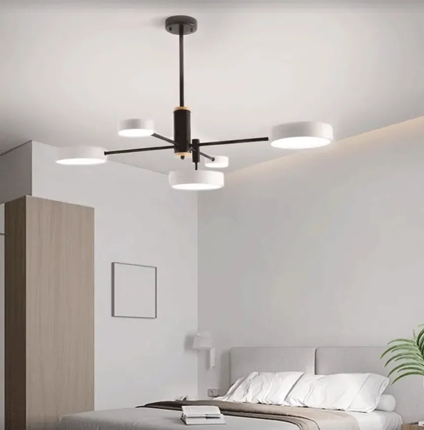 Lampadario a bracci in metallo nordico LED dimmerabili per soggiorno