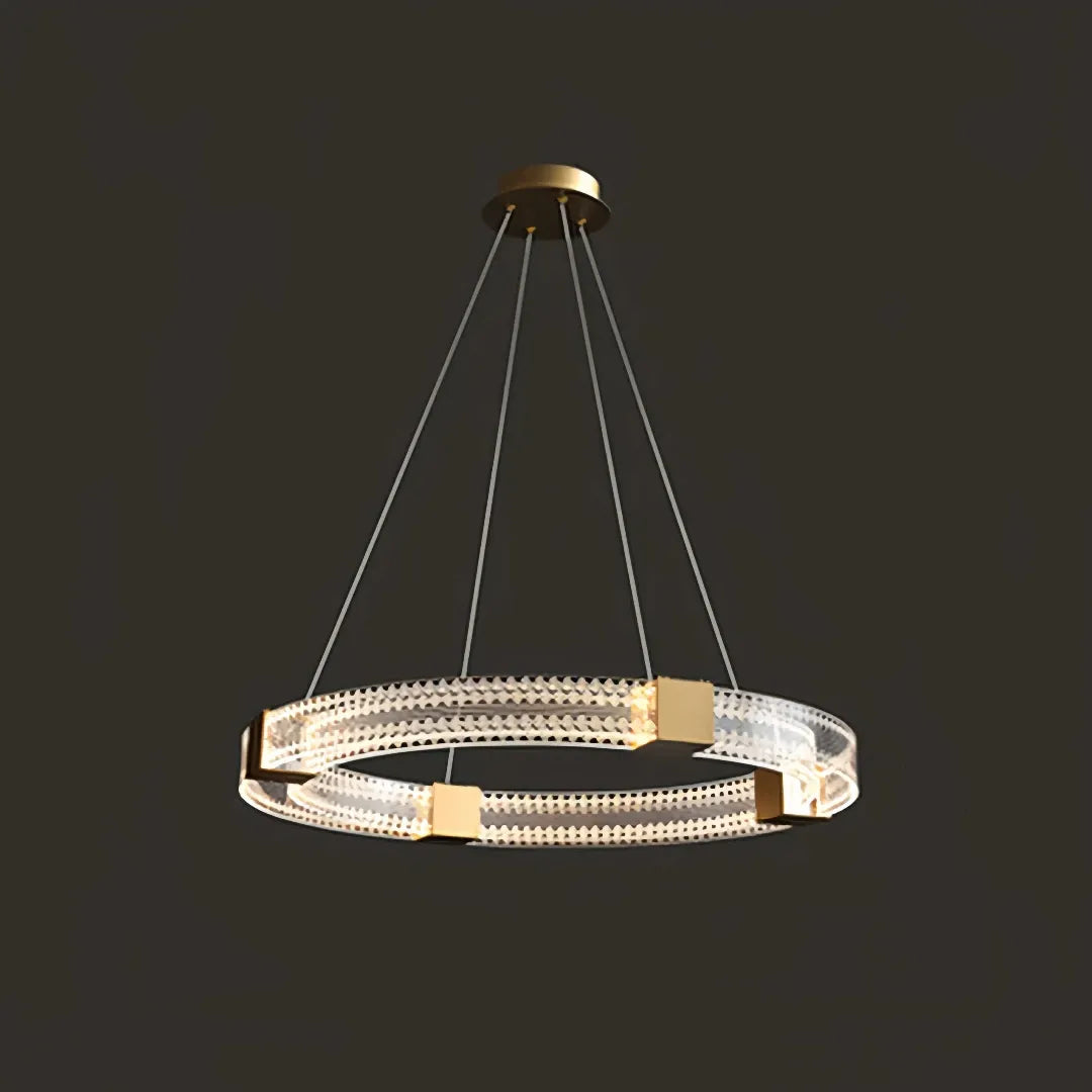Lampadario LED ad anelli moderno dimmerabile per soggiorno