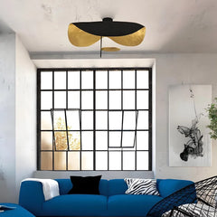 Plafoniera moderna contemporanea per soggiorno dal design curvo con LED dimmerabile