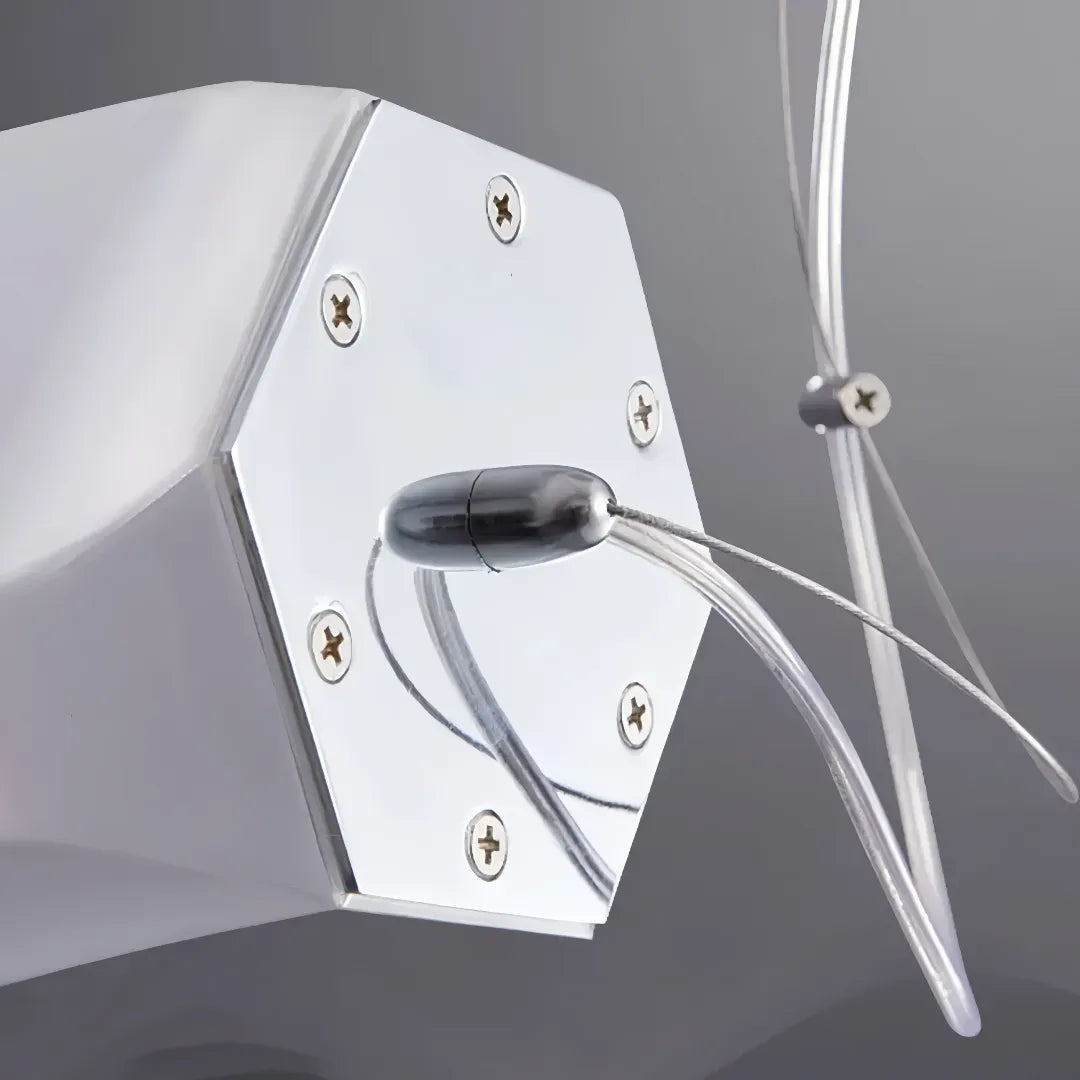 Lampada a sospensione cilindrica ondulata in vetro LED dimmerabile contemporanea per scale interne