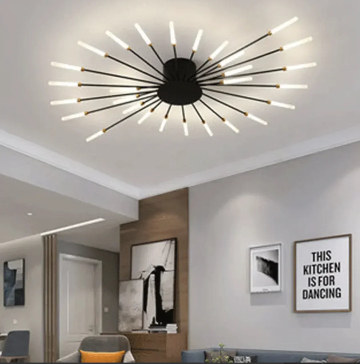 Plafoniera LED moderna in stile sputnik dimmerabile per soggiorno