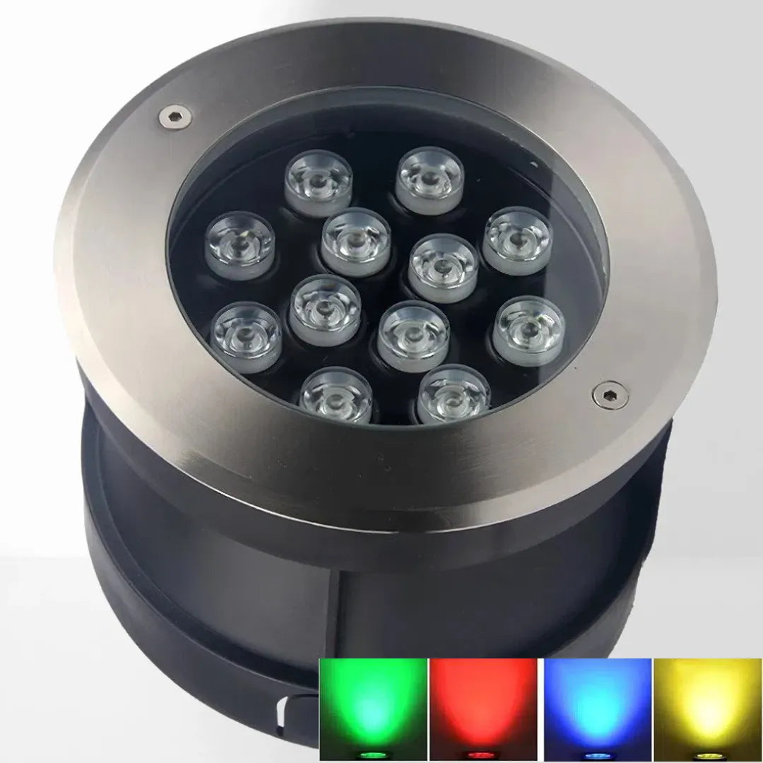 Segnapasso LED esterno calpestabile 24V da incasso rotondo design minimal per terrazzo