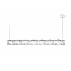 Lampada lineare a sospensione ondulata in vetro LED dimmerabile contemporanea per sala da pranzo