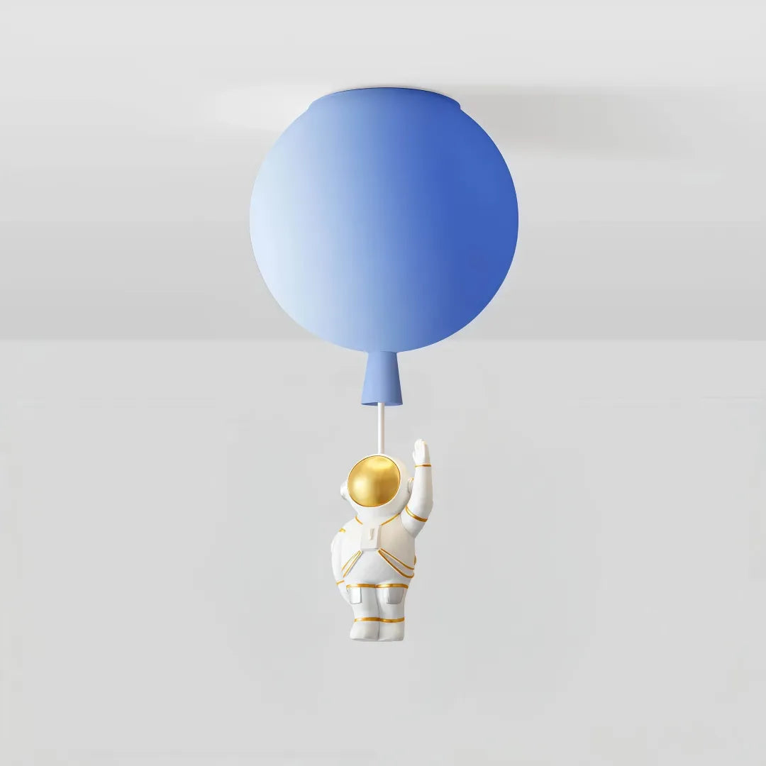 Plafoniera per cameretta dimmerabile a sfera multicolore con pendente astronauta