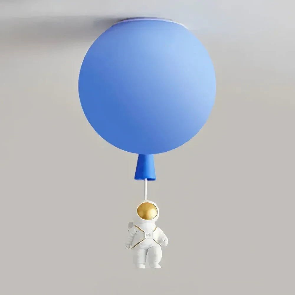 Plafoniera per cameretta dimmerabile a sfera multicolore con pendente astronauta