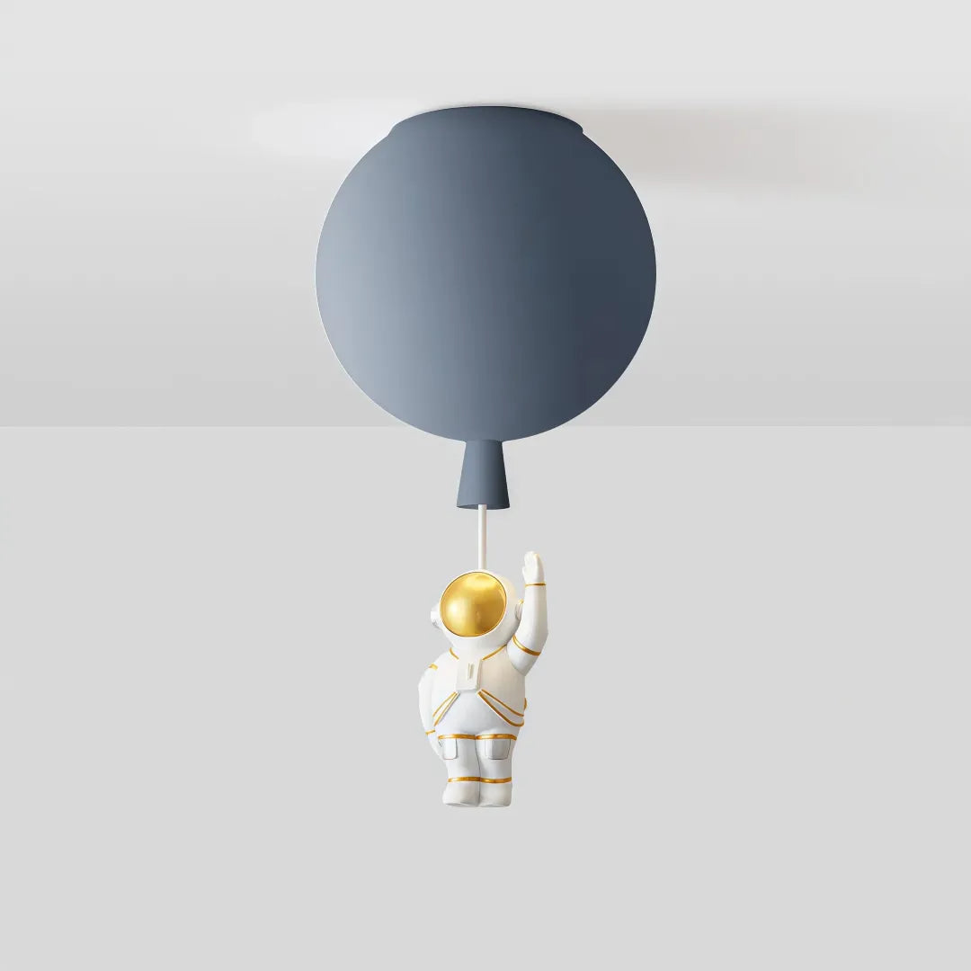 Plafoniera per cameretta dimmerabile a sfera multicolore con pendente astronauta