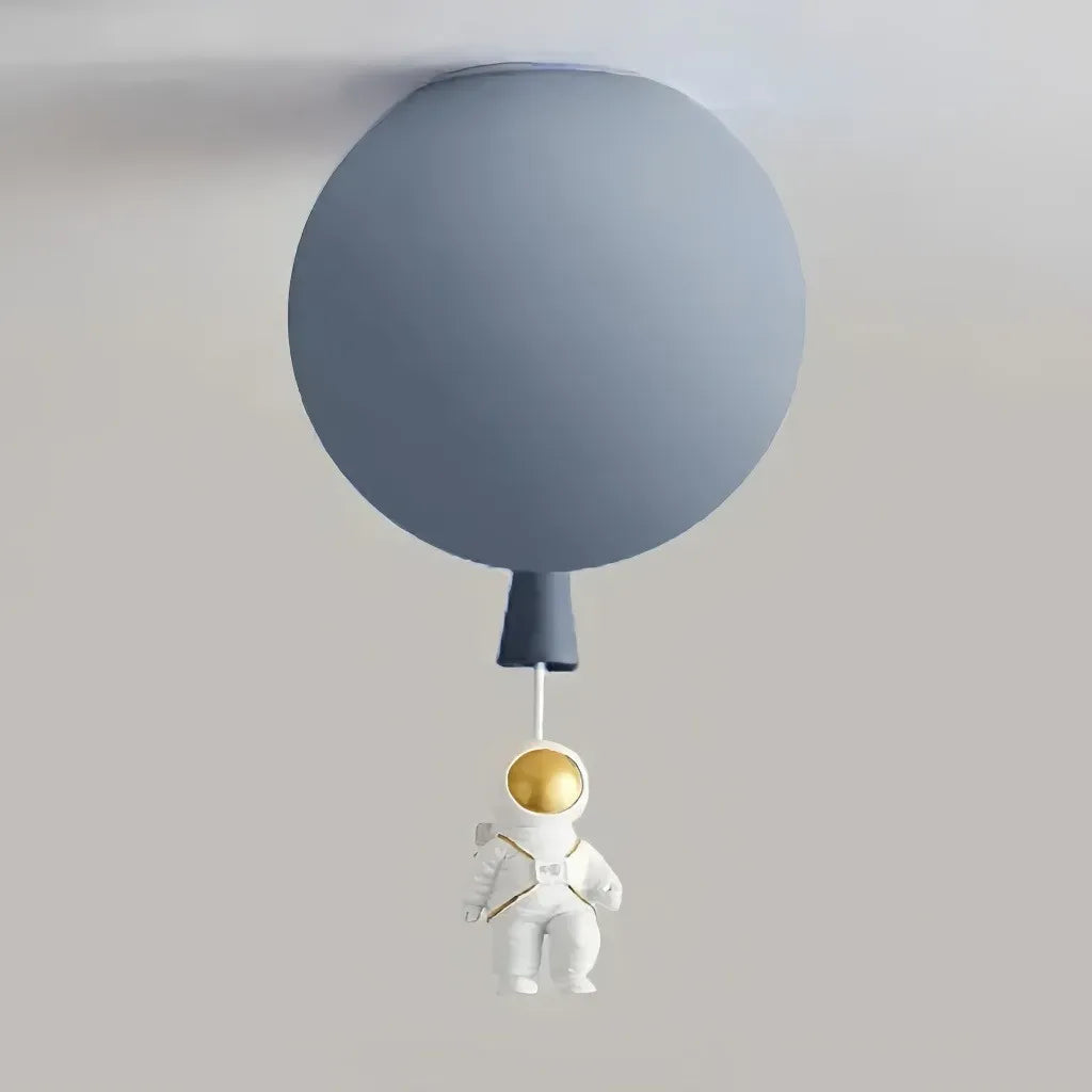 Plafoniera per cameretta dimmerabile a sfera multicolore con pendente astronauta