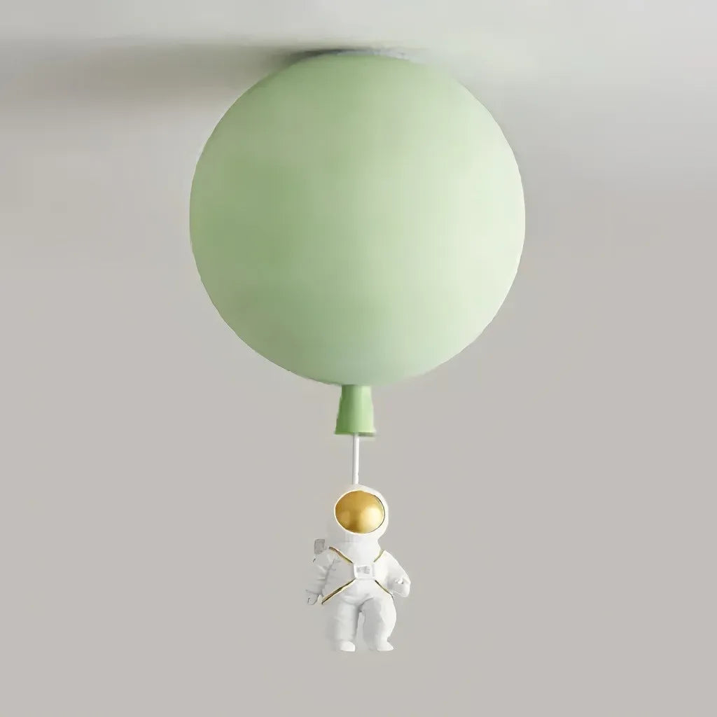 Plafoniera per cameretta dimmerabile a sfera multicolore con pendente astronauta