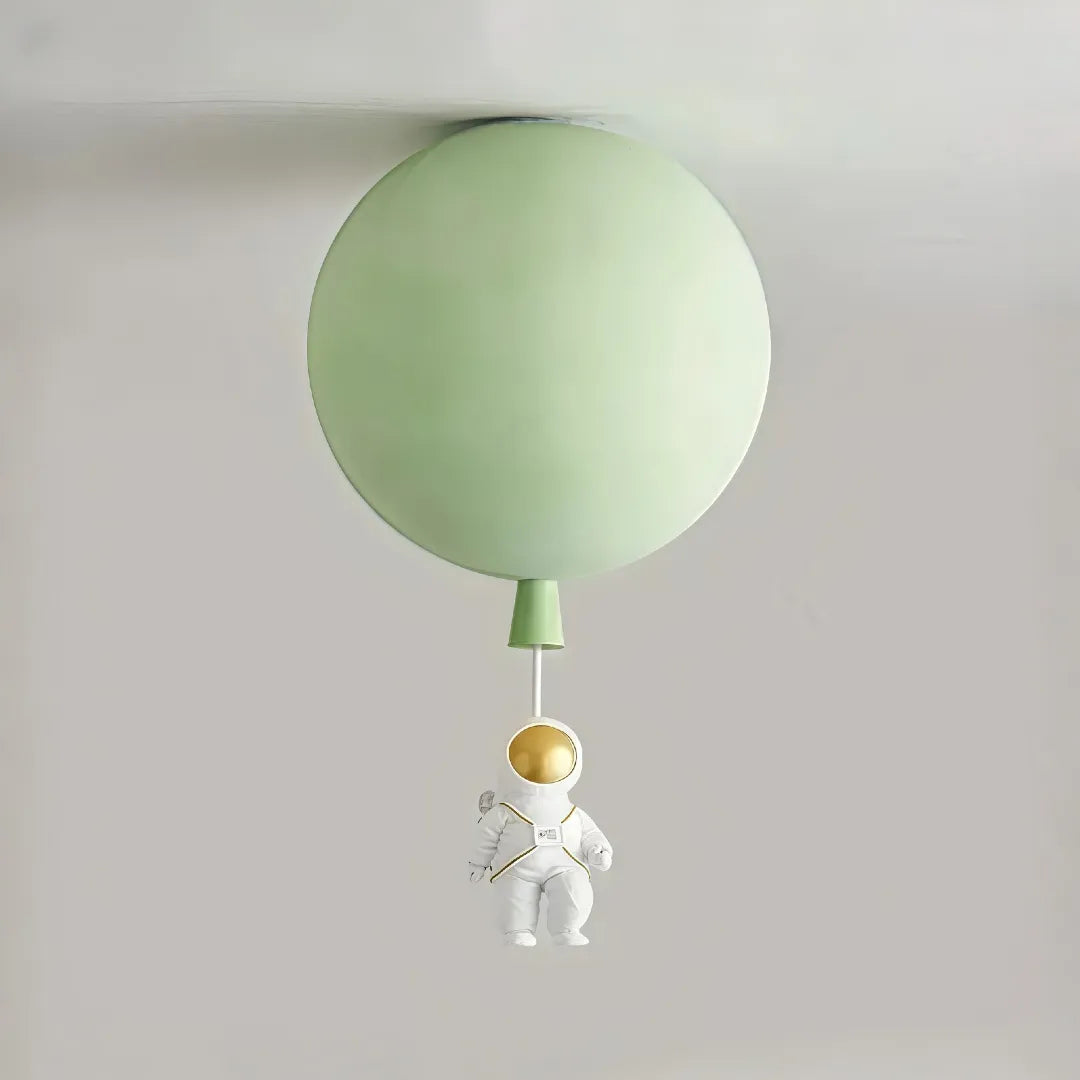 Plafoniera per cameretta dimmerabile a sfera multicolore con pendente astronauta