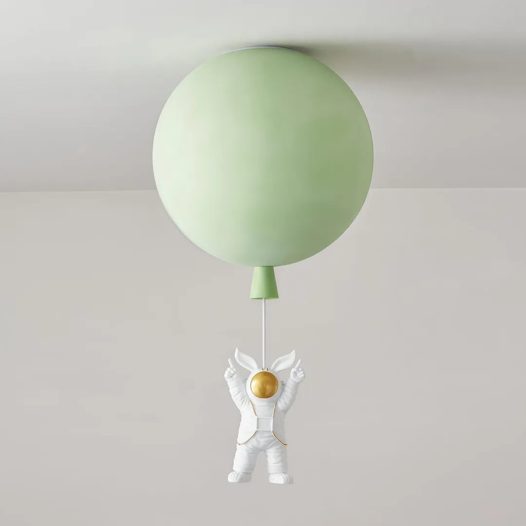 Plafoniera per cameretta dimmerabile a sfera multicolore con pendente astronauta
