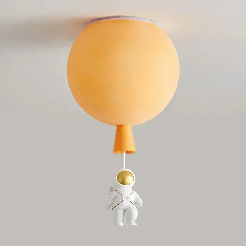 Plafoniera per cameretta dimmerabile a sfera multicolore con pendente astronauta