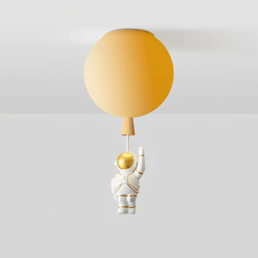 Plafoniera per cameretta dimmerabile a sfera multicolore con pendente astronauta