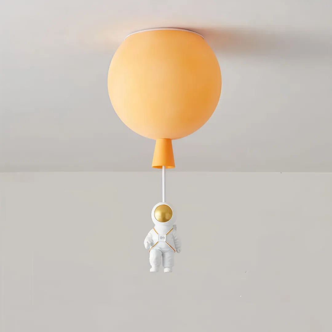 Plafoniera per cameretta dimmerabile a sfera multicolore con pendente astronauta