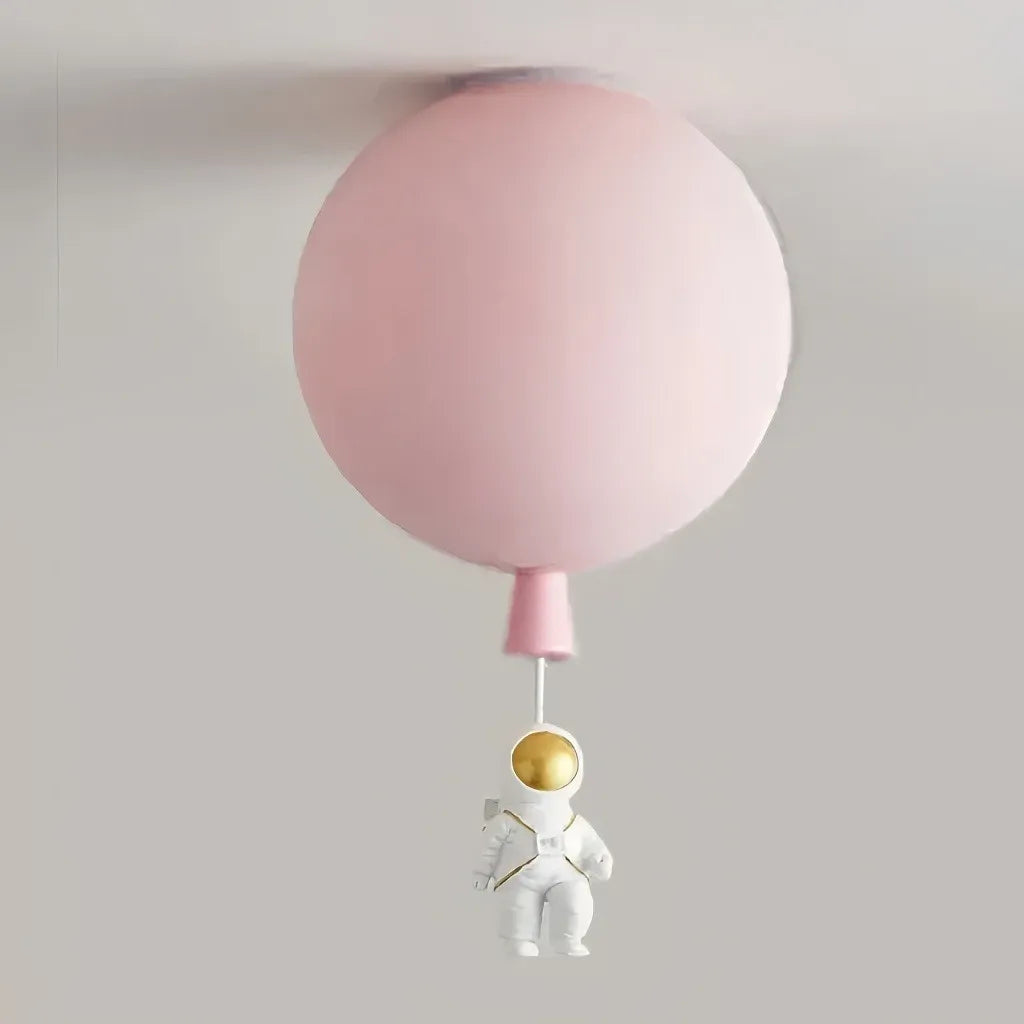 Plafoniera per cameretta dimmerabile a sfera multicolore con pendente astronauta