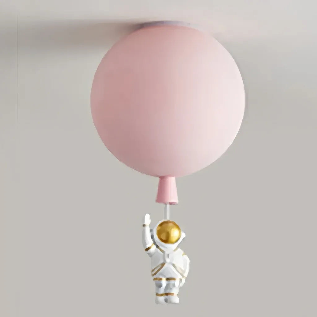 Plafoniera per cameretta dimmerabile a sfera multicolore con pendente astronauta