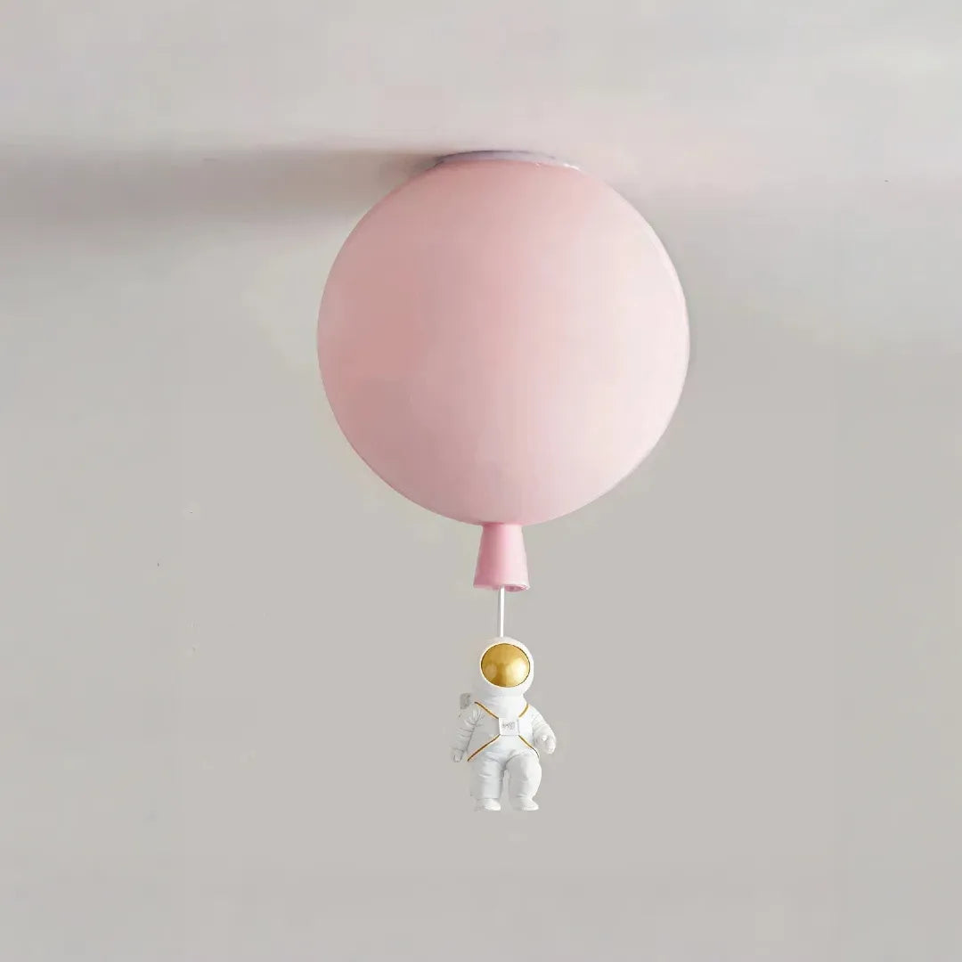 Plafoniera per cameretta dimmerabile a sfera multicolore con pendente astronauta