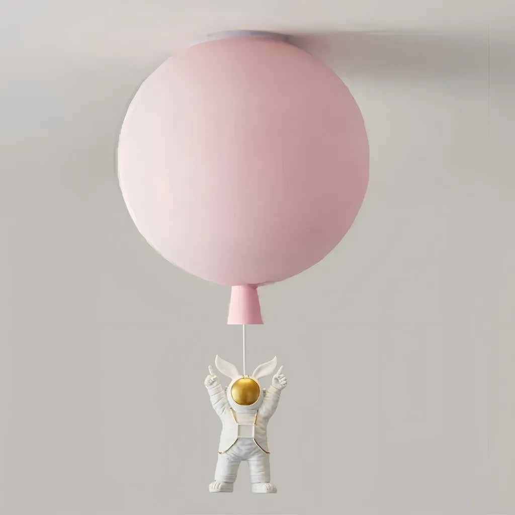Plafoniera per cameretta dimmerabile a sfera multicolore con pendente astronauta