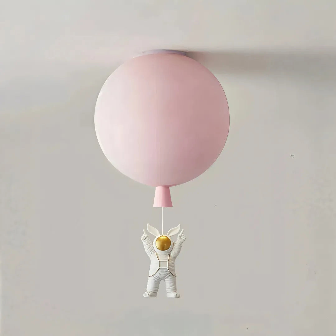 Plafoniera per cameretta dimmerabile a sfera multicolore con pendente astronauta