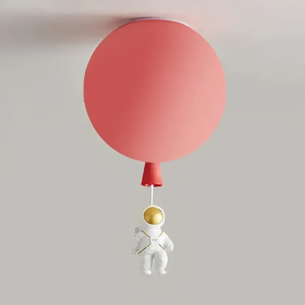 Plafoniera per cameretta dimmerabile a sfera multicolore con pendente astronauta