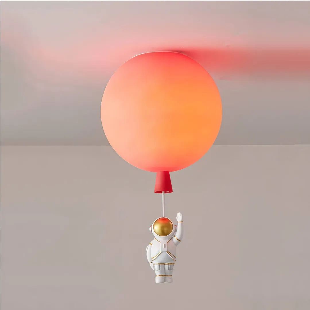 Plafoniera per cameretta dimmerabile a sfera multicolore con pendente astronauta