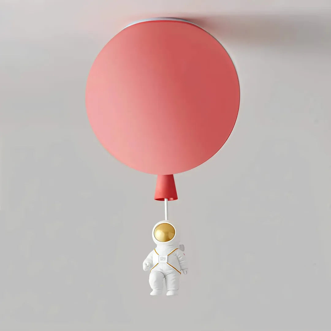 Plafoniera per cameretta dimmerabile a sfera multicolore con pendente astronauta
