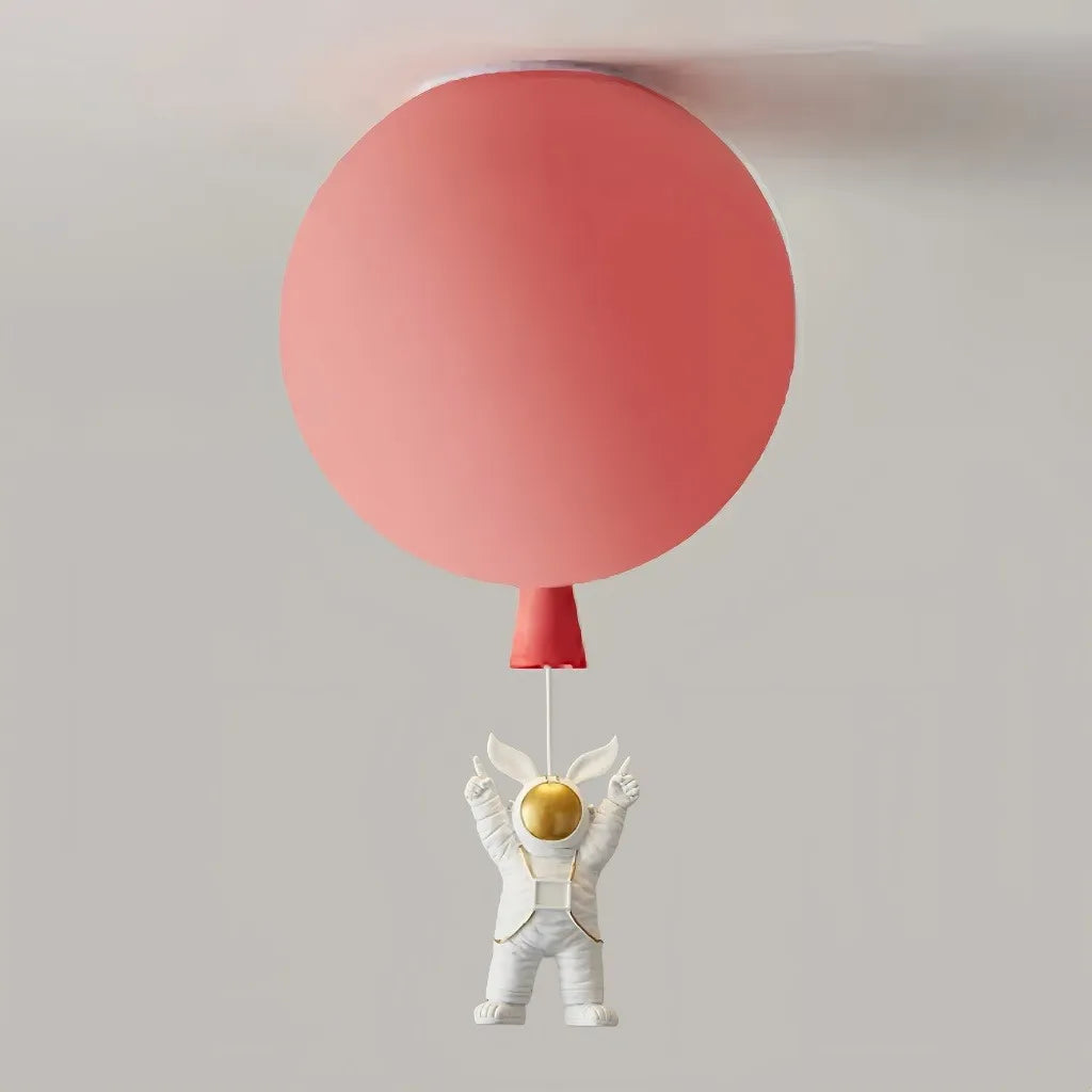 Plafoniera per cameretta dimmerabile a sfera multicolore con pendente astronauta