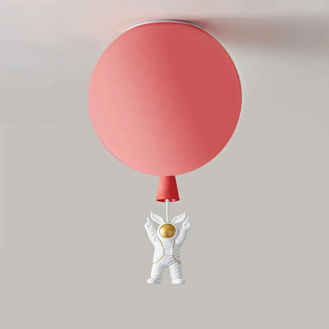 Plafoniera per cameretta dimmerabile a sfera multicolore con pendente astronauta