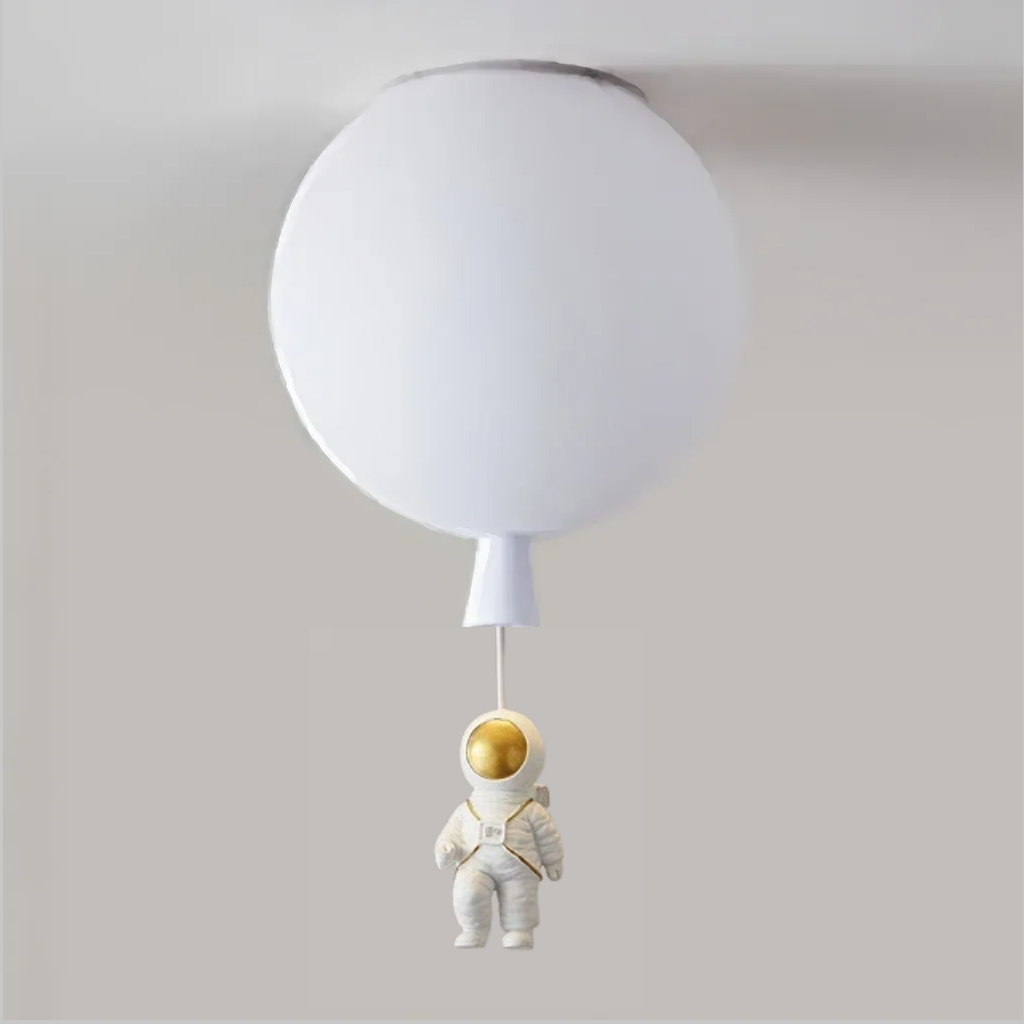 Plafoniera per cameretta dimmerabile a sfera multicolore con pendente astronauta